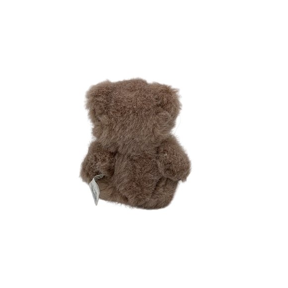 Set of 2 Mini Brown Bears Stuffed Animal Plush 1- articulated and 1 with Red Bow - Picture 5 of 6